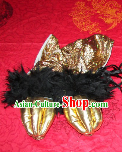 One Pair of Black Wool Lion Dance Claws