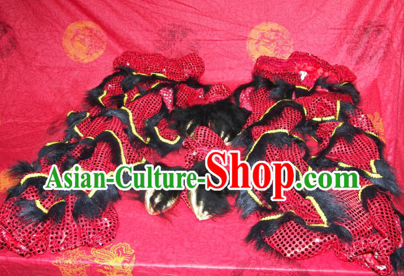Imitation Wool Chinese Festival Celebration Two Pairs of Lion Dance Pants and Shoes Covers