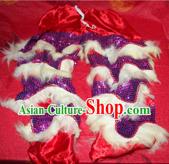 Long Wool Two Pairs of Chinese Lion Dance Pants and Claws Covers