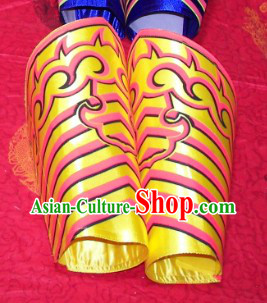 Gold Professional Competiton and Performance Dragon Dancer and Lion Dance Legs Wrappings