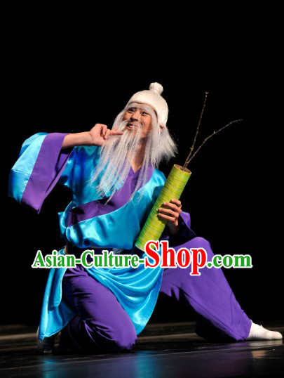 Chinese Stage Performance Grandfather Dance Costumes for Men