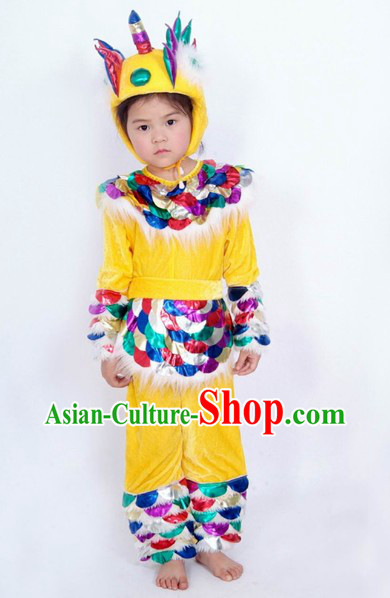 Traditional Chinese Kylin Costume and Hat for Kids