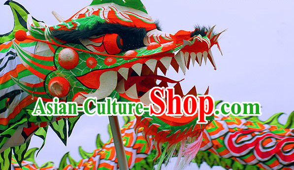Luminated Green Festivals Use Chinese Dragon Dancing Props Complete Set