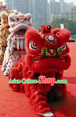 Chinese Classic Red Lion Dance Costumes Set