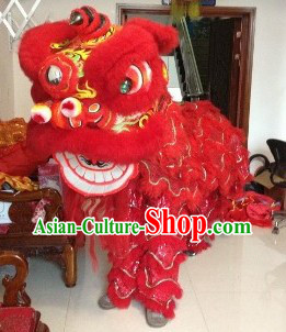 Supreme Red Fut San Lion Dance Costumes Complete Set