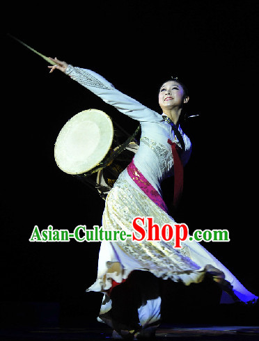 Chinese Classical Drum Dance Costumes Complete Set