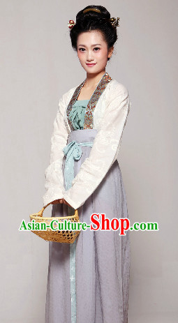 Chinese Traditional Song Dynasty Female Dresses Complete Set