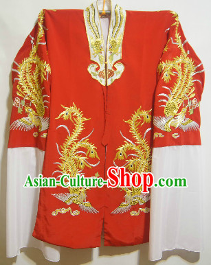 Chinese Red Phoenix Embroidery Wedding Clothes