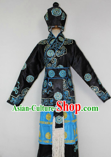 Chinese Ancient Wu Song Hero Costumes and Hat Complete Set for Men