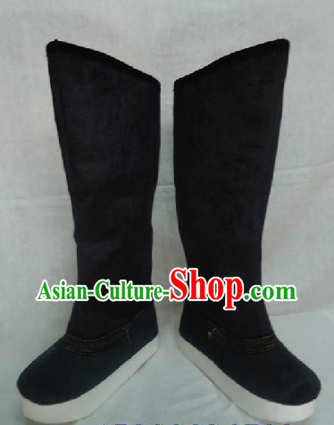Traditional Chinese Black Boots for Kids