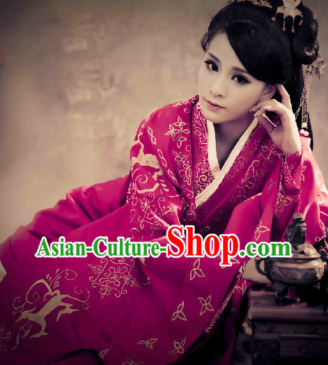 Ancient Chinese Purple Queen Costumes Complete Set