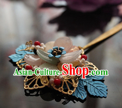 Chinese Traditional Handmade Dragonfly Flower Hair Clasp for Ladies