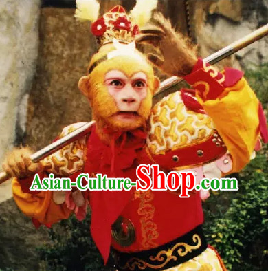 Monkey King Sun Wukong Armor Costumes and Helmet Complete Set