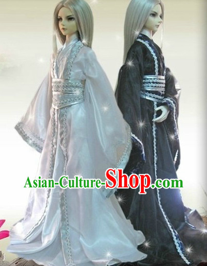 Black and White Hanfu Clothing 2 Complete Sets for Brothers