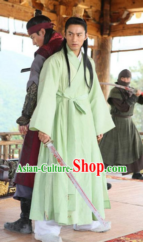 Ancient Korean Palace Costumes and Coronet Complete Set