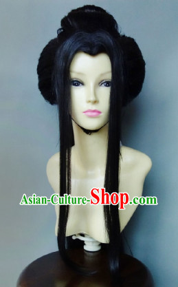 Ancient Chinese Style Long Black Beauty Wig for Girls