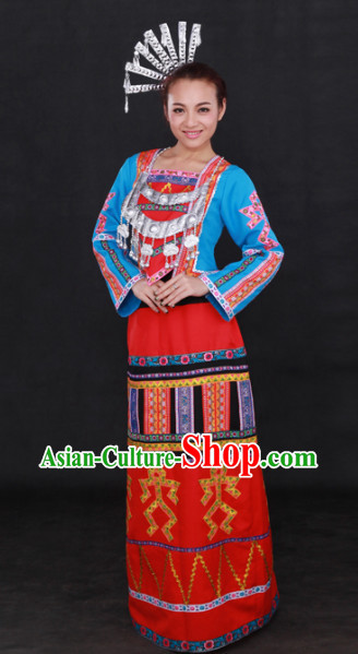 Li 56 Ethnic Minority Dresses and Headgear Complete Set