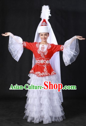 Kazakstan Nationality Costumes and Hat for Women