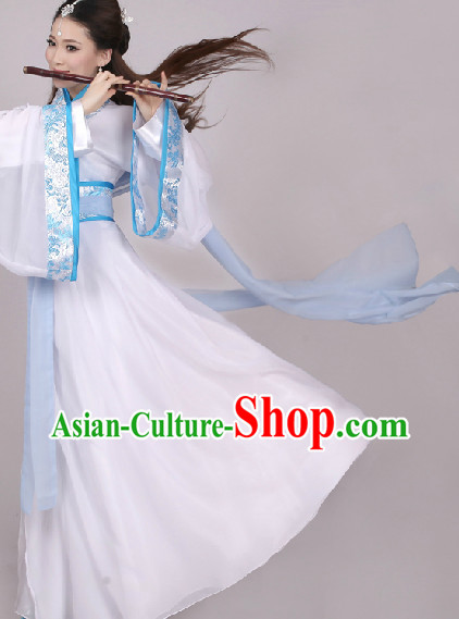 White Chinese Hanfu Clothes Complete Set