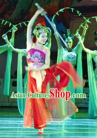 Professional Acrobatics Sword Dance Costumes and Headwear for Women