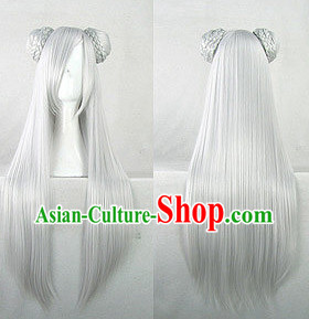 Ancient Chinese Fairy Cosplay White Wig for Girls