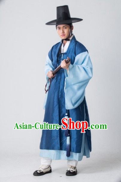 Ancient Korean Royal Family Person Costumes and Hat Complete Set