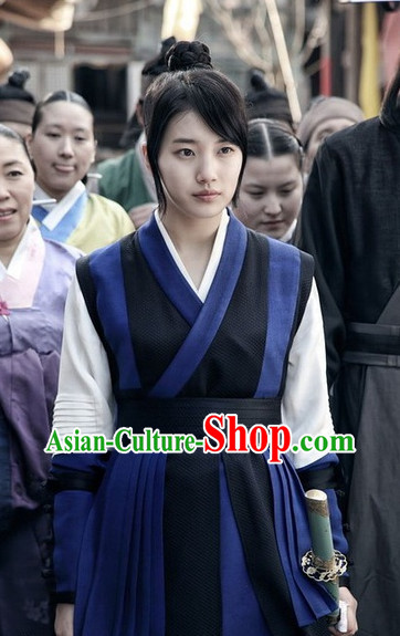 Traditional Korean Swordwoman Costumes Complete Set