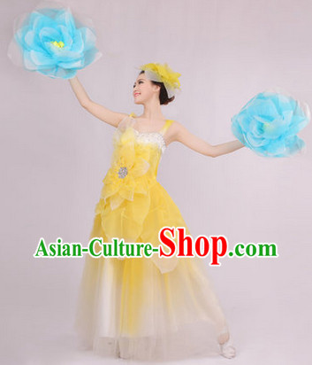 Big Festival Celebration Stage Dance Costumes and Headwear for Girls