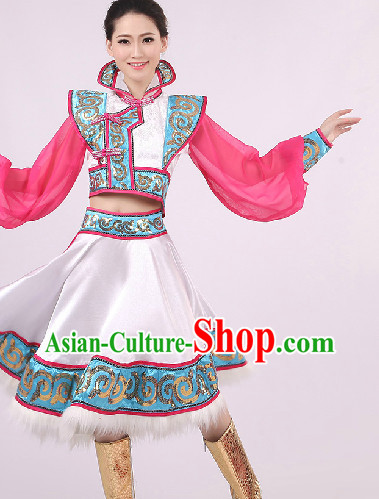 Big Festival Celebration Stage Mongolian Dance Costumes Complete Set for Girls