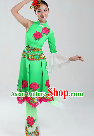 Enchanting Effect Traditional Folk Dancing Costumes and Headwear Complete Set for Women