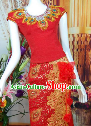 Southeast Asia Traditional Thailand Wedding Dresses for Women