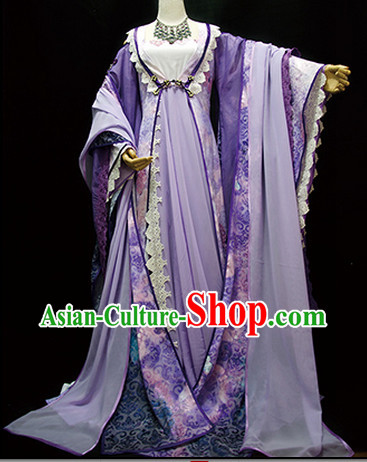 Asian Purple Princess Traditional Clothes Complete Set