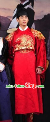 Kim Soo Hyun Ancient Korean Emperor Costumes and Hat for Men