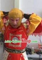 Traditional Chinese Monkey King Wig and Mask