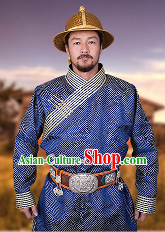 Traditional Mongolian Dresses and Hat for Men
