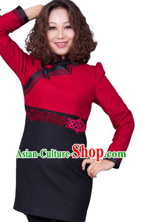 Traditional Chinese Mongolian One Piece Dress for Women
