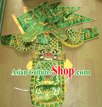 Traditional Chinese Embroidered Dragon Armor Da Kao Costume Complete Set for Children