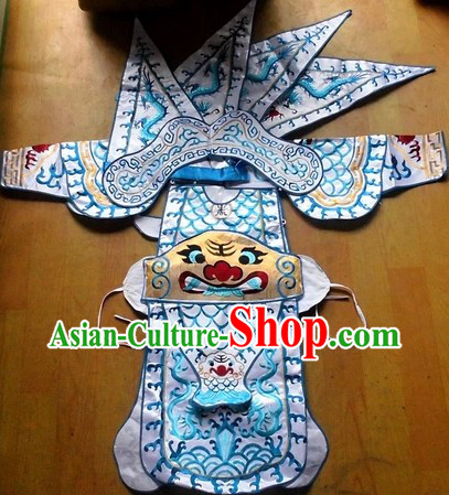 Traditional Chinese Embroidered Dragon Armor Da Kao Costume Complete Set for Boys
