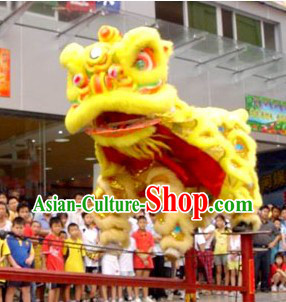 Top Yellow Lion Dancing Costume Complete Set for Display and Play