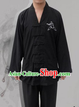 Classic Black Cotton Mandarin Chinese Wu Shu Uniform