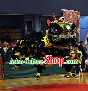Powerful Long Wool Lion Dance Head and Costume Complete Set