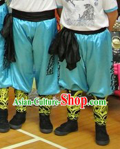 Light Blue Professional Dragon Dancer Pants and Kung Fu Belt