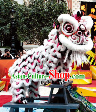 Tiger Stripe Handmade and Painted Hok San Lion Dance Costumes Complete Set