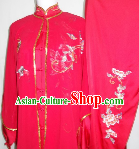 Chinese Traditional Red Kung Fu Uniform Complete Set