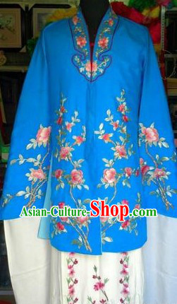 Ancient Chinese Embroidered Flower Long Robe for Women