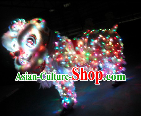Rainbow Color LED Lights Luminous Lion Dance Costumes Complete Set