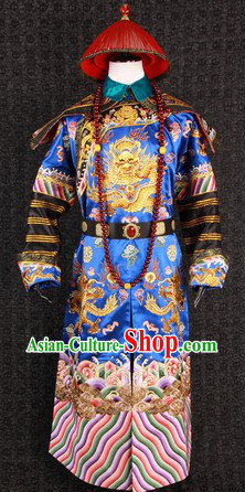 Ancient Chinese Film Costumes Design Official Clothes and Hat Complete Set for Men