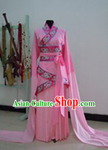 Ancient Chinese Pink Long Sleeves Dance Costumes for Women
