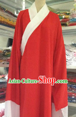 Traditional Chinese Red Long Robe Water Sleeves Costumes