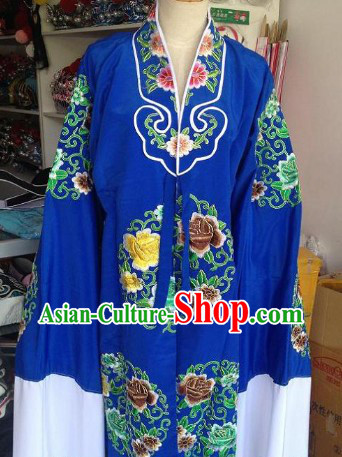 Green Embroidered Flower Opera Female Costumes